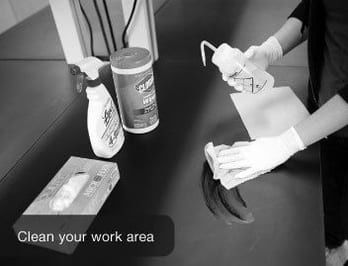 work in a hygienic and sterile manner